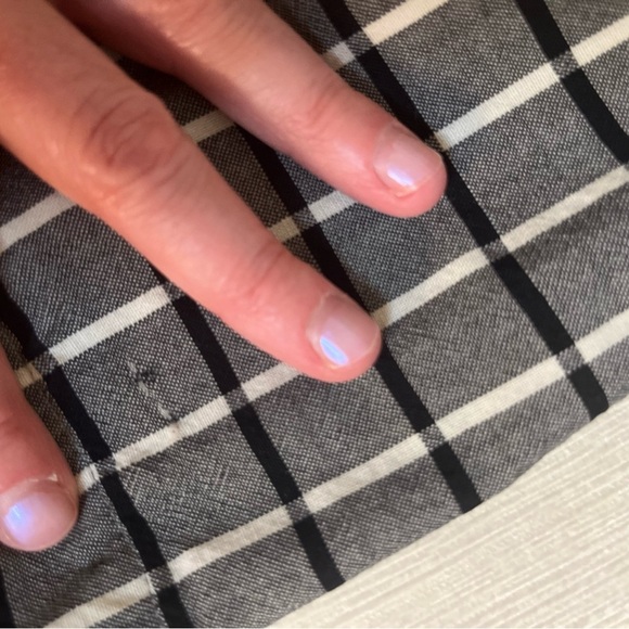 Tory Burch Top - Women's 4 Gray - Plaid Button Down Asymmetric Wrap Grey - Picture 7 of 16